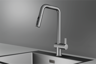 Смеситель для кухни Granula Kitchen Space 7273, СТАЛЬ МАТОВАЯ